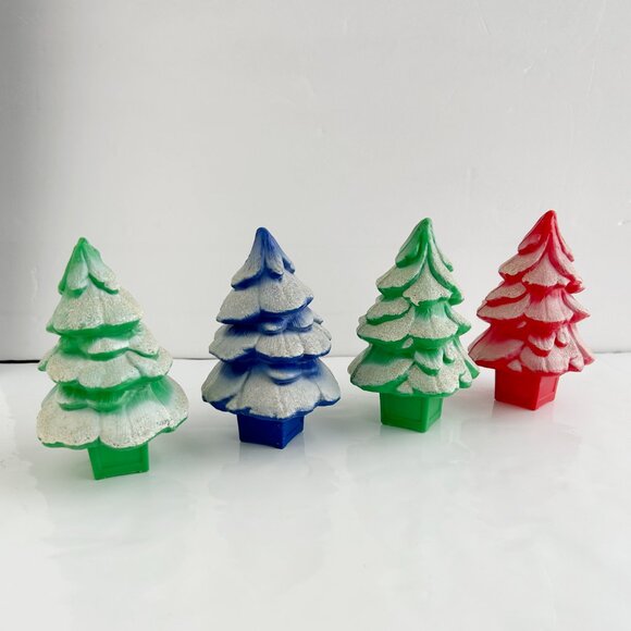 Vintage 5" Plastic Blow Mold Christmas Trees - Picture 4 of 9